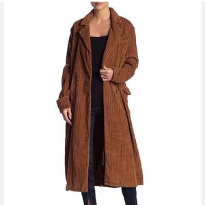 Free People Abby Road Corduroy Duster Brown Size Large